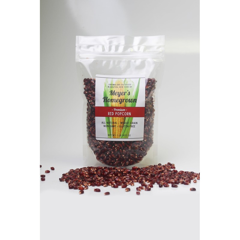 Meyer's Homegrown Premium Red Popcorn, 1lb Bag, Tender Texture, no