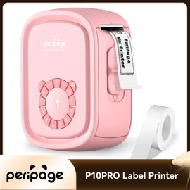 PeriPage P10Pro Mini Sticker Printer-2 Inch Bluetooth & Thermal Pocket Printer,Inkless Portable Printer for Study Notes, Photos, Memos,Lists,Christmas Gifts - Color: Pink