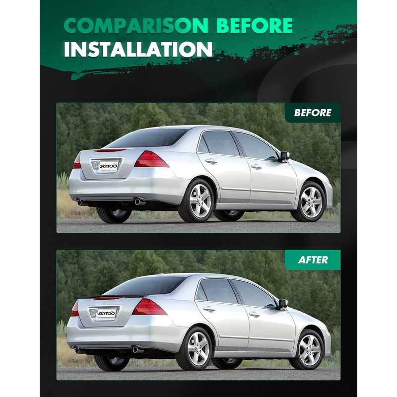 SCITOO Glossy Black Spoiler Wing Body Kit Compatible with 2006-2007
