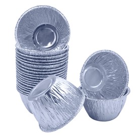 Sunrise Packaging 1Lb Aluminium Pudding Basin Foil [120 x 70 x 64 mm] Medium, 436ml Pudding Basin, Food-Grade, 100% Recyclable, Non-Stick Coating, Easy to Demould, 25
