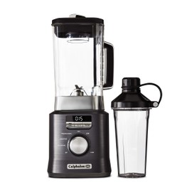 Calphalon Auto-Speed 68 Oz Blender with Blend-N-Go Smoothie Cup and BPA-free Tritan Jar | 1100-Watt Base, Dark Stainless Steel