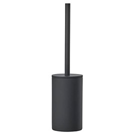 Zone Denmark Karma Stoneware Toilet Brush, Toilet Brush in Beautiful Danish Design, Brush Set with Brush and Holder for Bathroom, Standing, Diameter 9.2 cm, Height 38 cm, Black