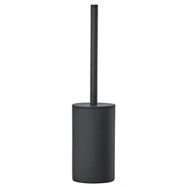 Zone Denmark Karma Stoneware Toilet Brush, Toilet Brush in Beautiful Danish Design, Brush Set with Brush and Holder for Bathroom, Standing, Diameter 9.2 cm, Height 38 cm, Black