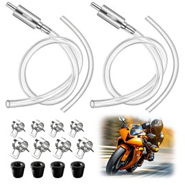2 Pack Brake Bleeder Hose, Durable Brake Bleeder Kit with Aluminum One Way Check Valve and Soft Tube, Universal Brake Fluid Bleeding Tool for Car Motorcycle Bike Clutch