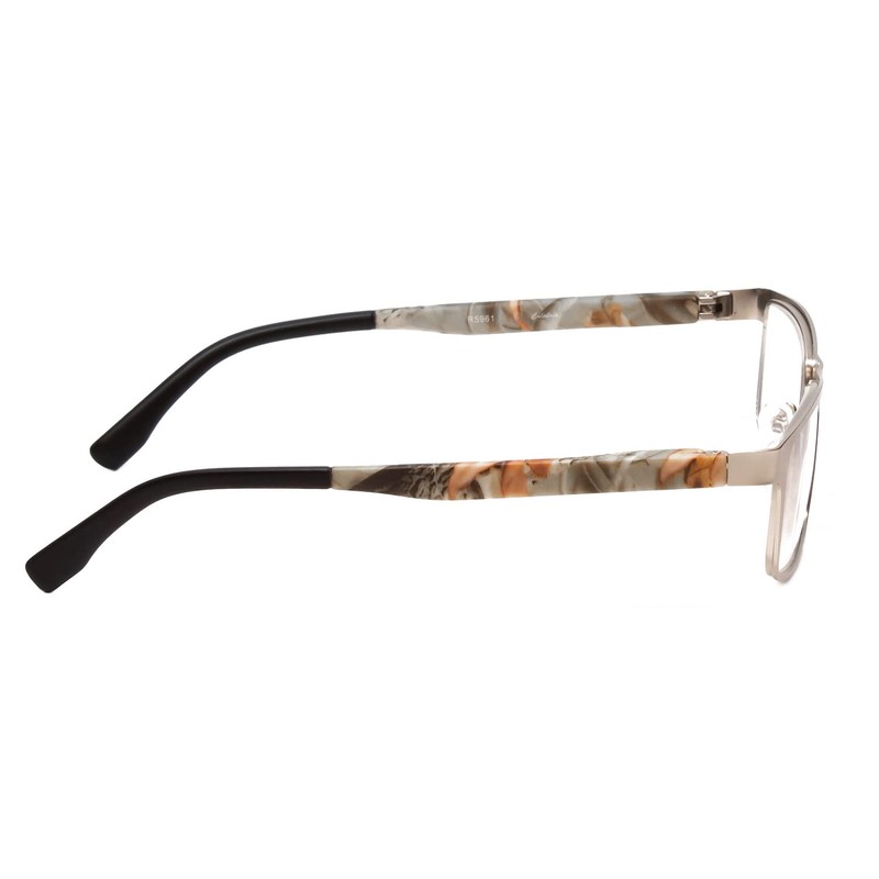 Calabria 5961 Metal Spring Camouflage 53mm Designer Reading Glasses Silver