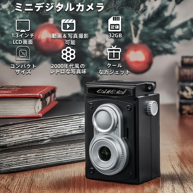 Mini Retro Camera, Digital Toy Camera, 1.3 Inch Screen, 1080P,
