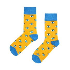 Jiggle Wiggles - Calcetines largos de algodón con diseño especial para hombres y mujeres, calcetines coloridos para unisex lindos y divertidos, Ojos, 4.5-7.5