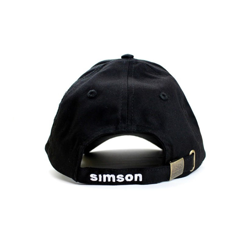 BISOMO Simson Base Cap Black White with Simson Logo