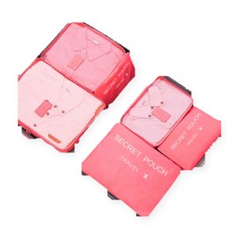 6-Piece Packing Cubes Set – Travel Luggage Organizer Bags with Mesh Cubes & Zipper Pouches for Suitcase