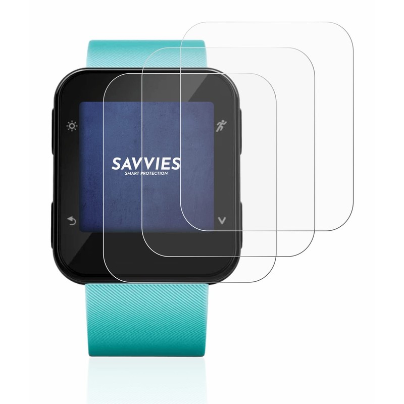 Savvies 6 Pack Screen Protector compatible with Garmin Forerunner 35/30