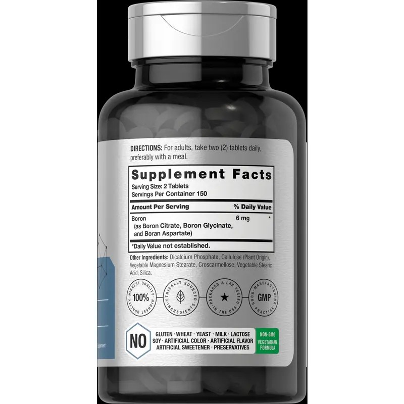 Triple Boron Complex 6 mg Tablets – Non-GMO & Gluten