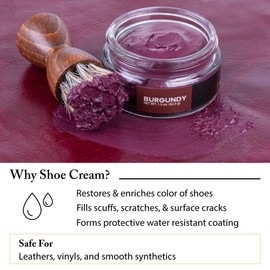 FootFitter Best Premium Shoe Cream Polish, Restore, Clean & Shine Shoes and Boots – MADE IN USA (1.5 oz.) Burgundy