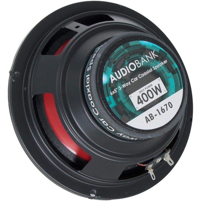 2 Pairs of Audiobank 6.5" 400 Watt 3-Way Red Car