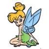 Tinker Cartoon Bell Sitting Character Metal Enamel 1 Inch Tall