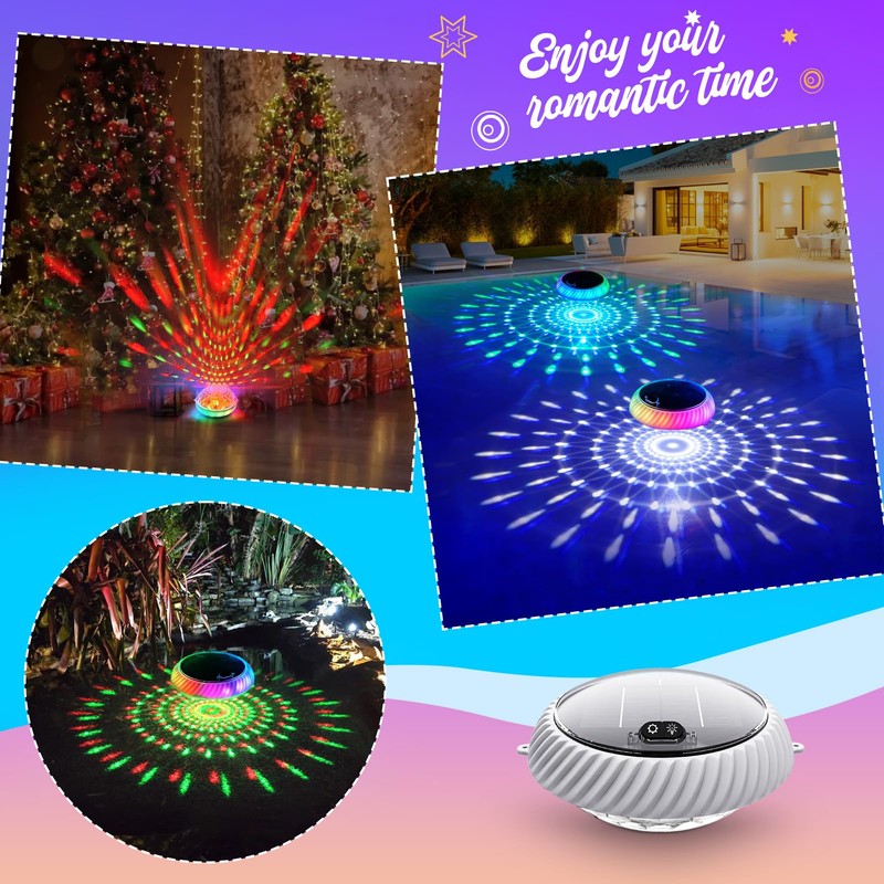 Askyli Floating Pool Lights, IP68 Waterproof Solar Pool Lights That
