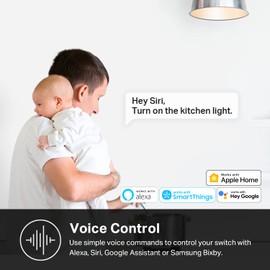 Kasa Apple HomeKit Smart Light Switch KS200P3, Single Pole, Neutral Wire Required, 2.4GHz Wi-Fi Light Switch Works with Siri, Alexa and Google Home, UL Certified, No Hub Required, White, 3-Pack