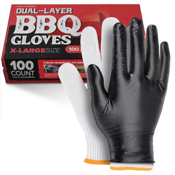 BBQ Grilling Gloves Kit (Large) – 100 Nitrile Disposable Gloves