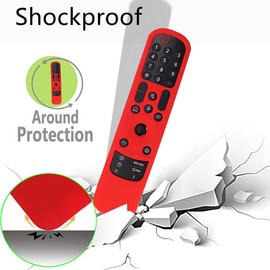 Funda protectora de silicona para LG Magic TV Remote AN-MR21GA AN-MR21GC 2021 / LG AN-MR22GA MR22GN 2022, funda de silicona antideslizante a prueba de golpes con cordón (rosa)