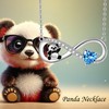 DAYLINLOVE Panda Necklace 925 Sterling Silver Blue Heart Zircon Infinity