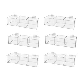 6 Pack Slatwall Basket Clear Acrylic Bin Transparent Plexiglass Organizer Tray Slot Wall Containers for Organizing Hardware Tool Garage Wall DIY Crafts by Marketing Holders
