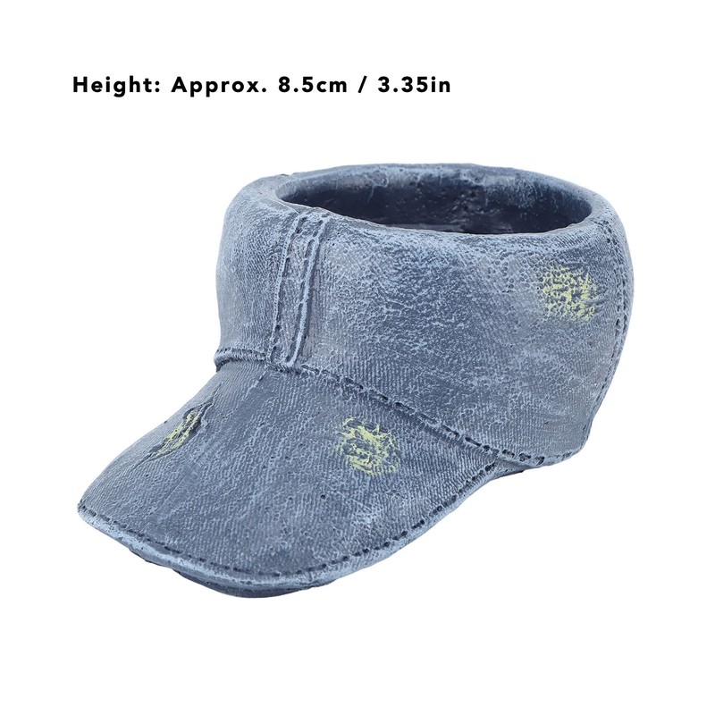 Hat Flower Pot Blue Retro Cowboy Hat Clothes Resin Plant