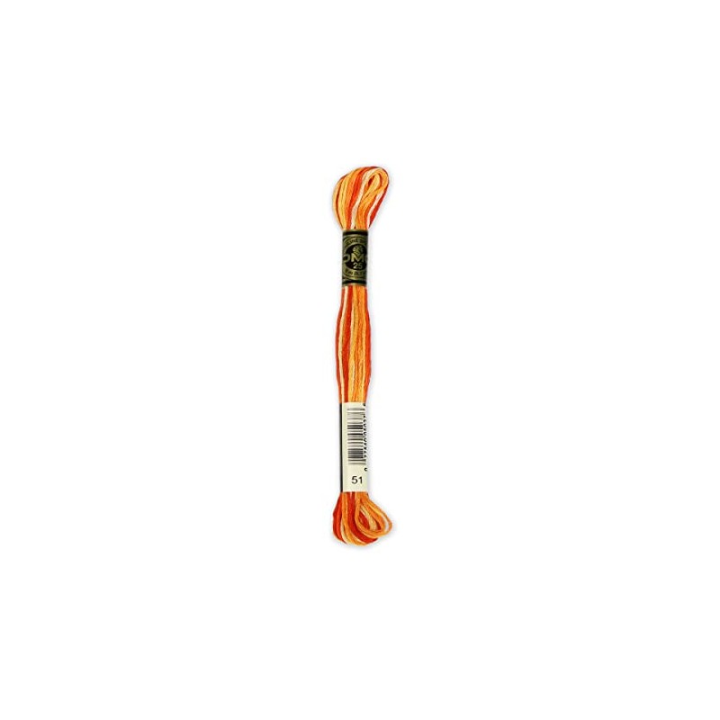DMC Hilo de algodón bordado de 6 hebras, naranja quemado