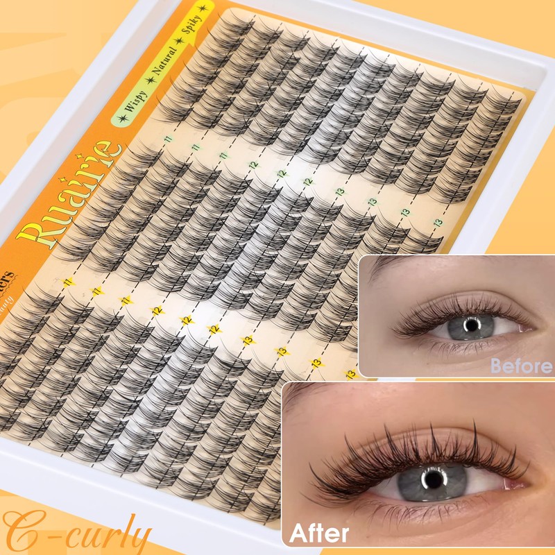 Natural Lash Clusters Manga Cluster Eyelash Extensions 180PCS Wispy Eyelash