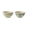 Creative Co-Op 2-Piece Hand-Painted Stoneware Bowl Set with Grid Pattern,