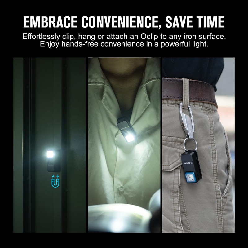 OLIGHT Oclip Rechargeable EDC Flashlight 300 Lumens Dual Sources Compact