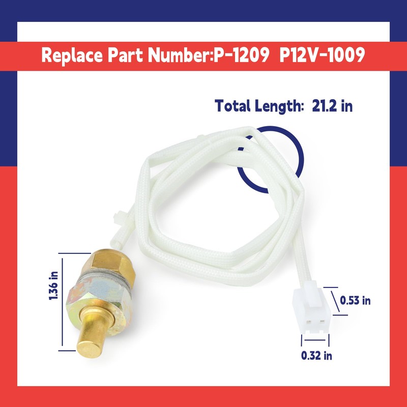 Dusledel P-1209 12V Thermal Temp Sensor Replacement for Green Mountain
