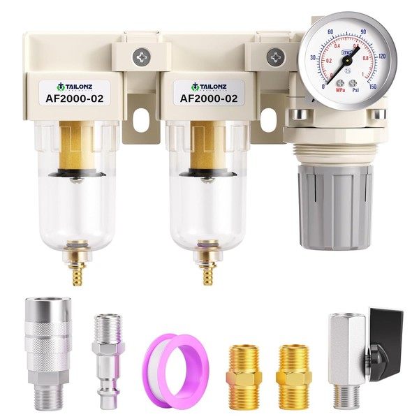 TAILONZ PNEUMATIC 1/4 Inch BSP 3 in 1 Air Filter