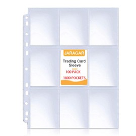 Photocard Sleeves, 9 Pocket 11 Holes Double-Sided Trading Card Sleeves, Photocard Binder Fit 3 Ring Binder, Card Sleeves Pages for Baseball, Game, Business Cards