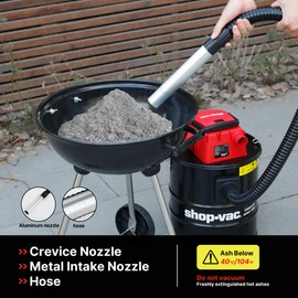 Shop-Vac 5 Gallon Ash Vacuum,9.0 Peak Kpa Cordless Vacuum Cleaner with Blow Function, Ash Vac Cleaner with HEPA Filter for Pellet Stoves, Fireplaces, Wood Stoves and BBQ Grills