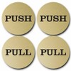 2" Round Push Pull Door Signs (Brushed Gold) - 2