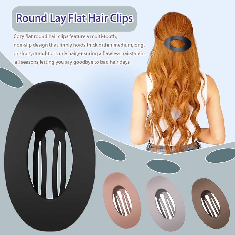 4 PCS Flat Hair Claw Clips, Car Safe Hair Clips