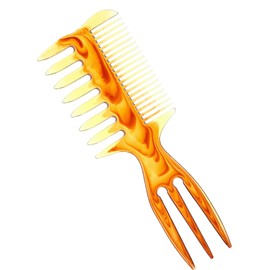 Styling Comb, 3 In 1 Fish Tail Bone Shape, Wide Tooth Comb, Hair Pick Combs for Hair Styling Salon Home (Amber)