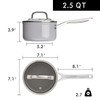MSMK 2.5 QT PFAS-FREE Ceramic enamel saucepan with Tempered Glass