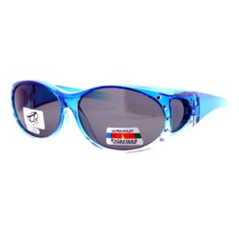 2 Womens Rhinestone Polarized Fit Over Ombre Sunglasses (Blue, Purple)