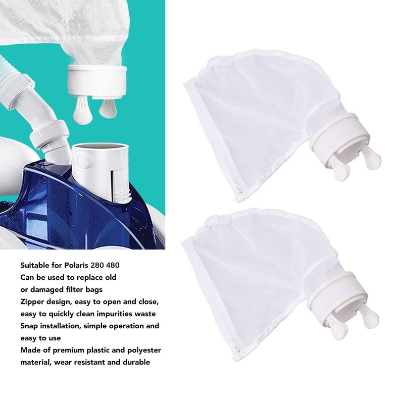 2Pcs Pool Cleaner All Purpose Bag with Zipper Enclosure Replacement
