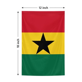 Ghana Flags 12 x 18 Inches Double Sided Polyester Garden Flags Vivid Color for Indoor and Outdoor Yard Garden Street Decorations