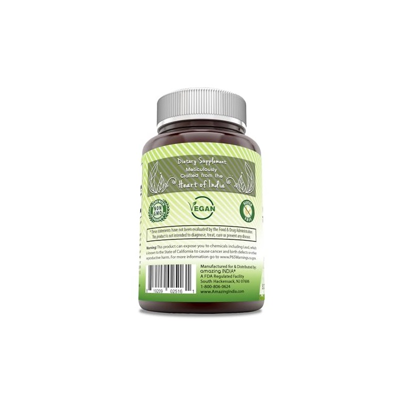Amazing India Ashwagandha 500 mg Veggie Capsules Supplement | Made
