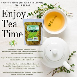 Hojas de Boldo (Boldus Dried Leaves) Tea – 4 oz Bag – 100% Natural, Vegan, Non-GMO – Herbal Tea for Infusion – Natural Detox Support – Packaged in USA – Boldo Tea by Bexpertsusa