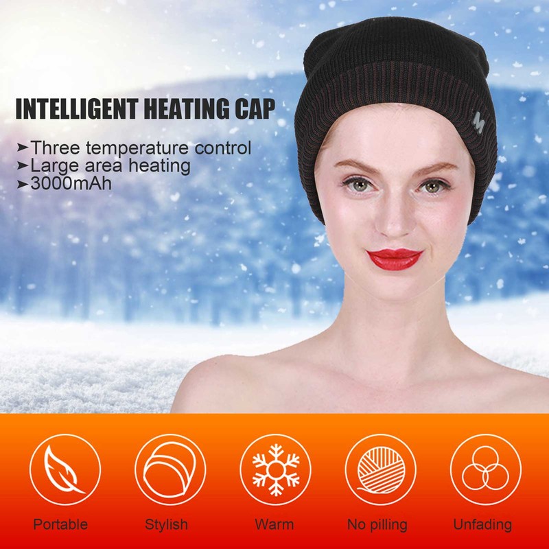 USB Rechargeable Heating Hat Winter Outdoor Warm Fast Heating Breathable