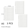 3 Packs A5 Refill Paper Squared 6 Holes Refillable Refill