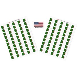 100 Algeria Flag Stickers, Two Sheets of 50, 1.5" x 1" Made in America Self Adhesive Country Flag Scrapbook Stickers, Two Sheets of 50, 100 Sticker Decal Flags