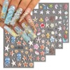 CharmeFleur Ocean Life 5D Embossierte Nagelkunst-Sticker Aufkleber 5 Blätter Seestern