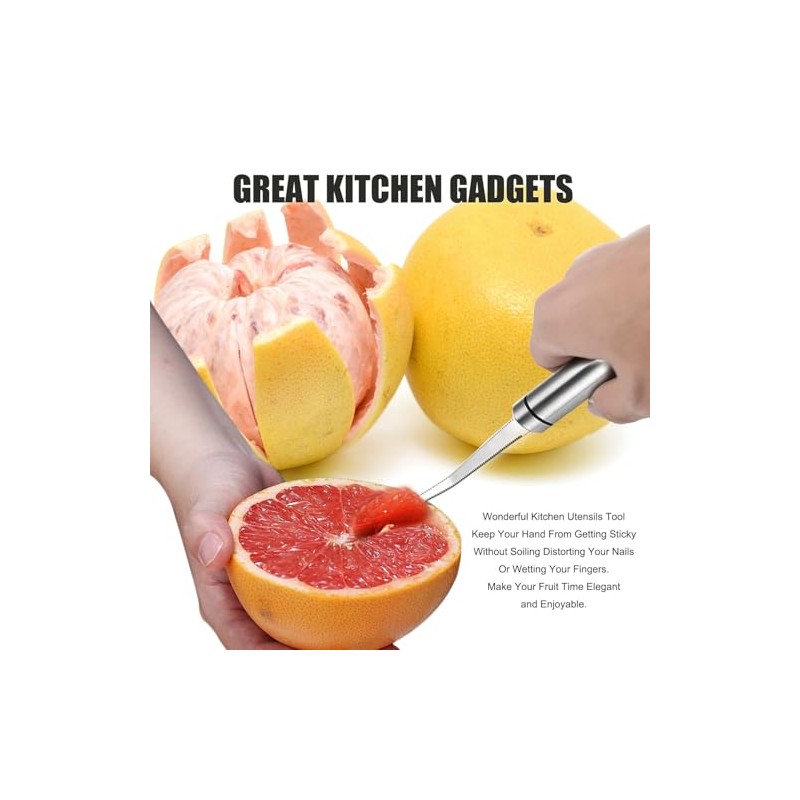 Cuchara Cuchillo Toronja Borde Dentado Acero Inoxidable Fruta Herramienta Utensilios