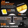 26inch 126 LED Emergency Rooftop Strobe Light Bar Controller Double-Sided