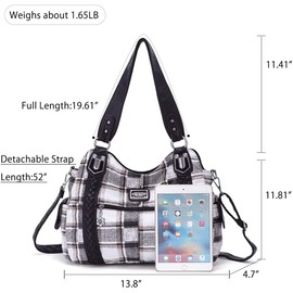 Angel Barcelo Womens Fashion Handbags Tote Bag Cross Body Shoulder Bag Top Handle Satchel Purse Fashion Black