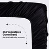 Luowei Fitted Sheet 180 x 200 cm Black Satin Silk